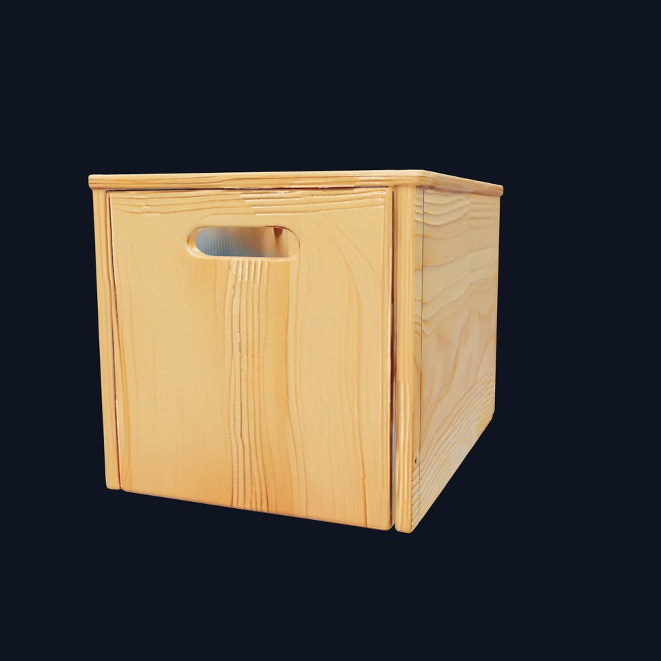 Wooden Storage Box D Model Pack